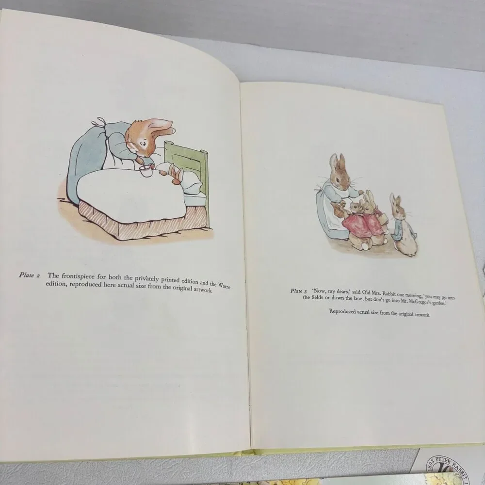 The History Of The‎ Tale Of Peter Rabbit Hardcover Book & Bookmarks Vintage 1976